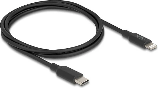 Kabllo DeLOCK Slim USB-C në Lightning, 1 m, MFi, 3A, e zezë