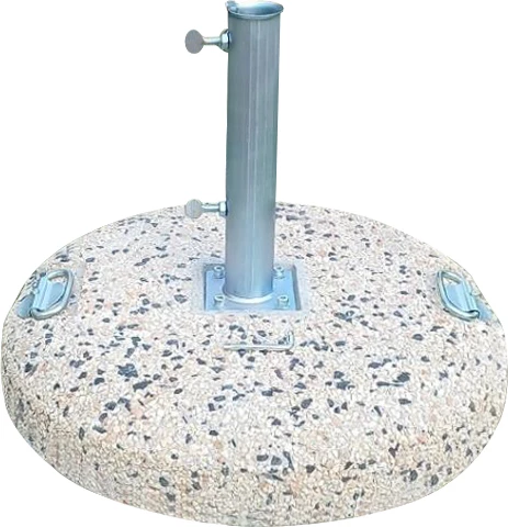 Bazë premium për ombrellë, FH5476.50P, mozaik betoni, 50 kg, me doreza dhe tub të galvanizuar Φ62mm