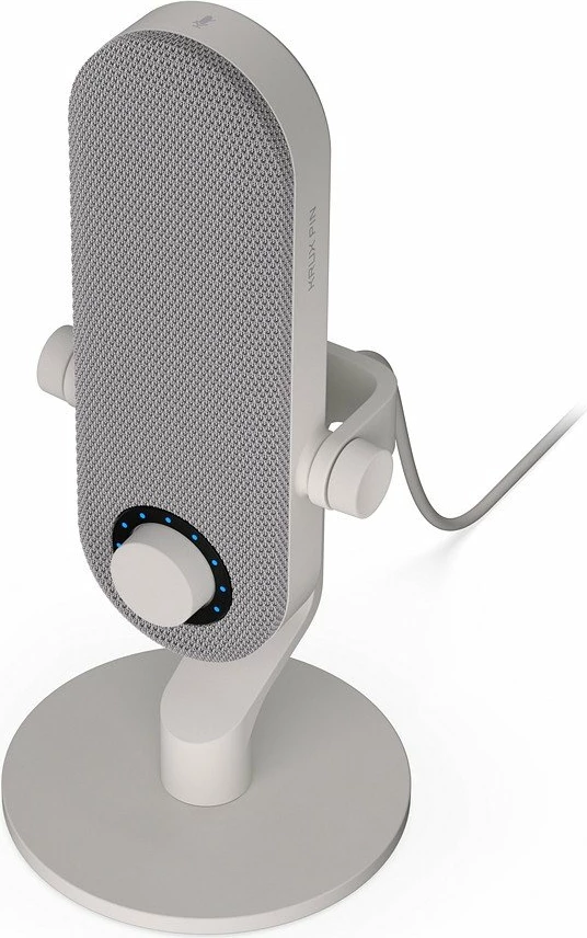 Mikrofon USB Krux Pin KRXC019, kardioid, dalje 3.5mm për monitorim, USB-C me adaptor USB-A, i bardhë