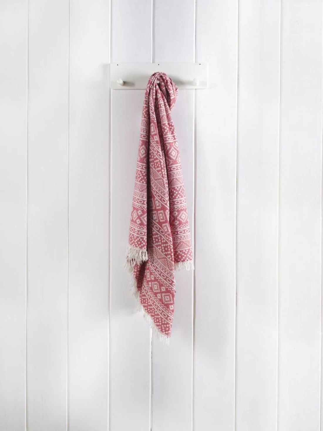 Peshqir plazhi Fouta, model qilimi, ngjyrë e kuqe, Mijolnir, 90x170cm