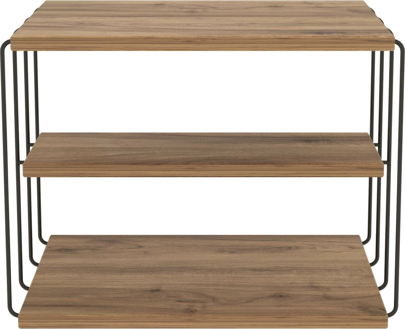 Tavolinë anësore dy-katëshe, ngjyrë Atlantic Pine dhe e zezë, Lifon Hanah Home