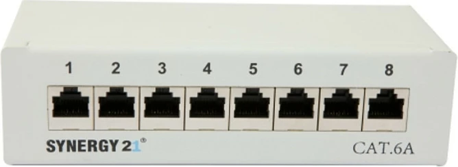 Panel rrjeti Synergy21 S216314, 8x RJ-45 CAT6A, gri