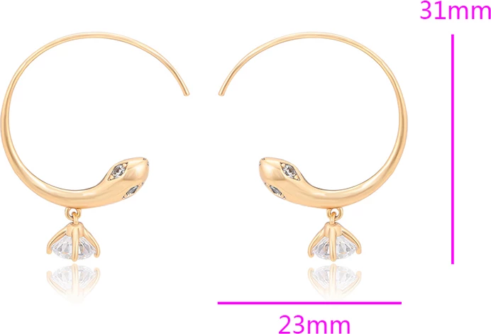 Vathë Xuping të praruar në ari 18 karatësh VXGJ, Gjarpër, artë/bardhë