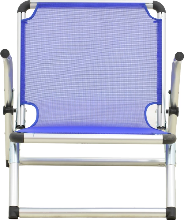 Karrige plazhi Plazo, alumin-textilene, ngjyrë argjendi-blu, 55x70x59cm