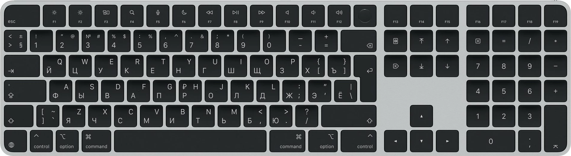 Tastierë Apple Magic Keyboard me Touch ID, QWERTY, USB + Bluetooth, numerike, e zezë