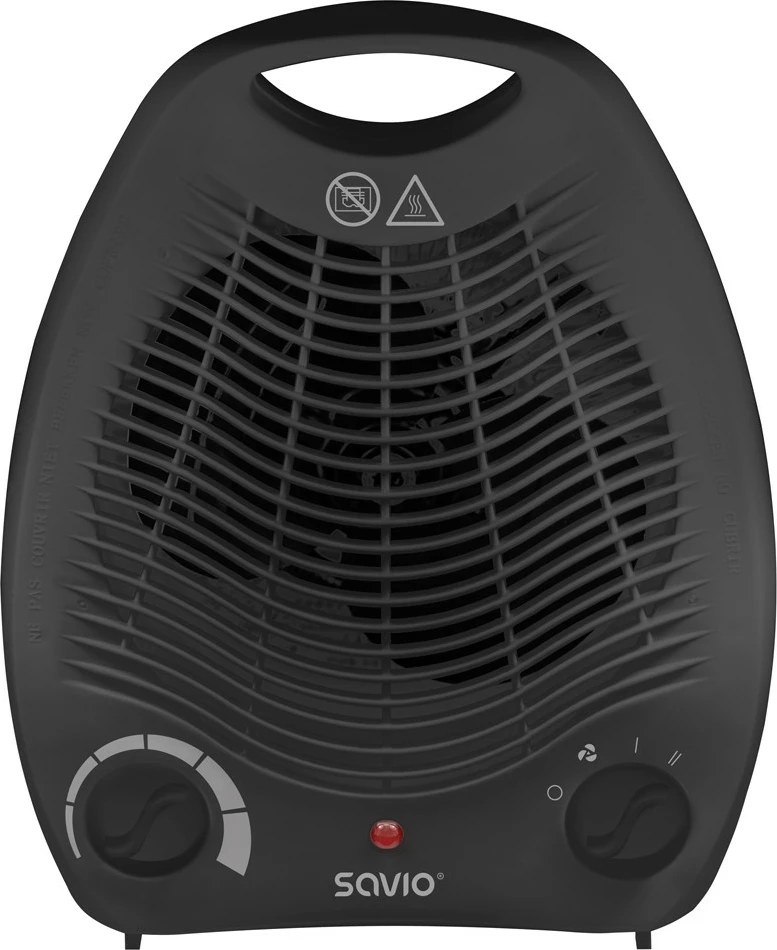 Ngrohës me ventilator, Savio, AD-02/B, 2000 W, 3 mënyra ajrimi, termostat, mbrojtje nga mbinxehja, i zi