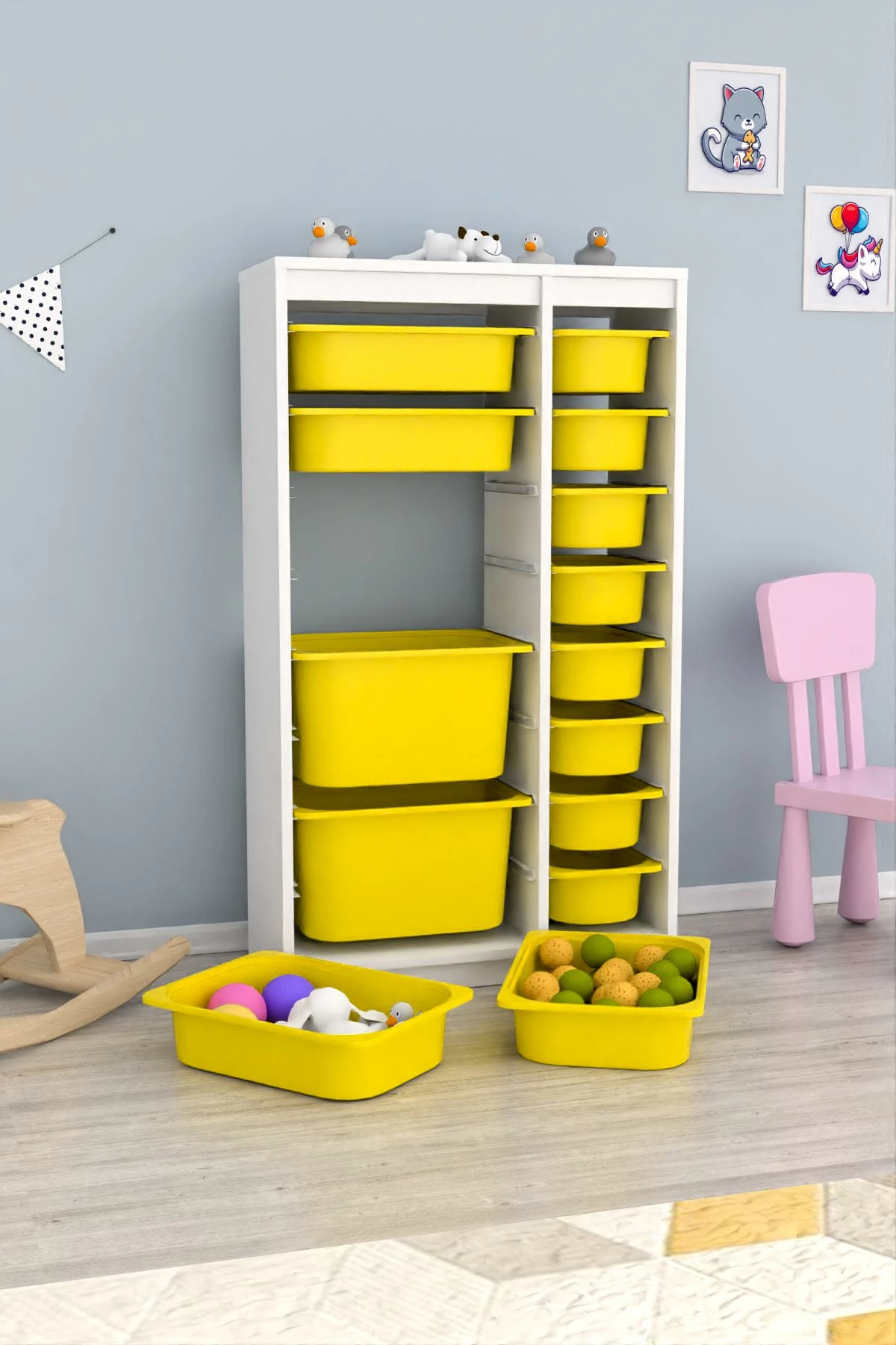 Dollap multifunksional, i bardhë dhe i verdhë, Hanah Home Montana Xs 2D4N8U