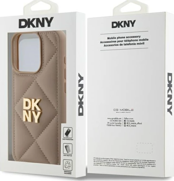 Mbështjellës DKNY për iPhone 15 Pro, Bezhe