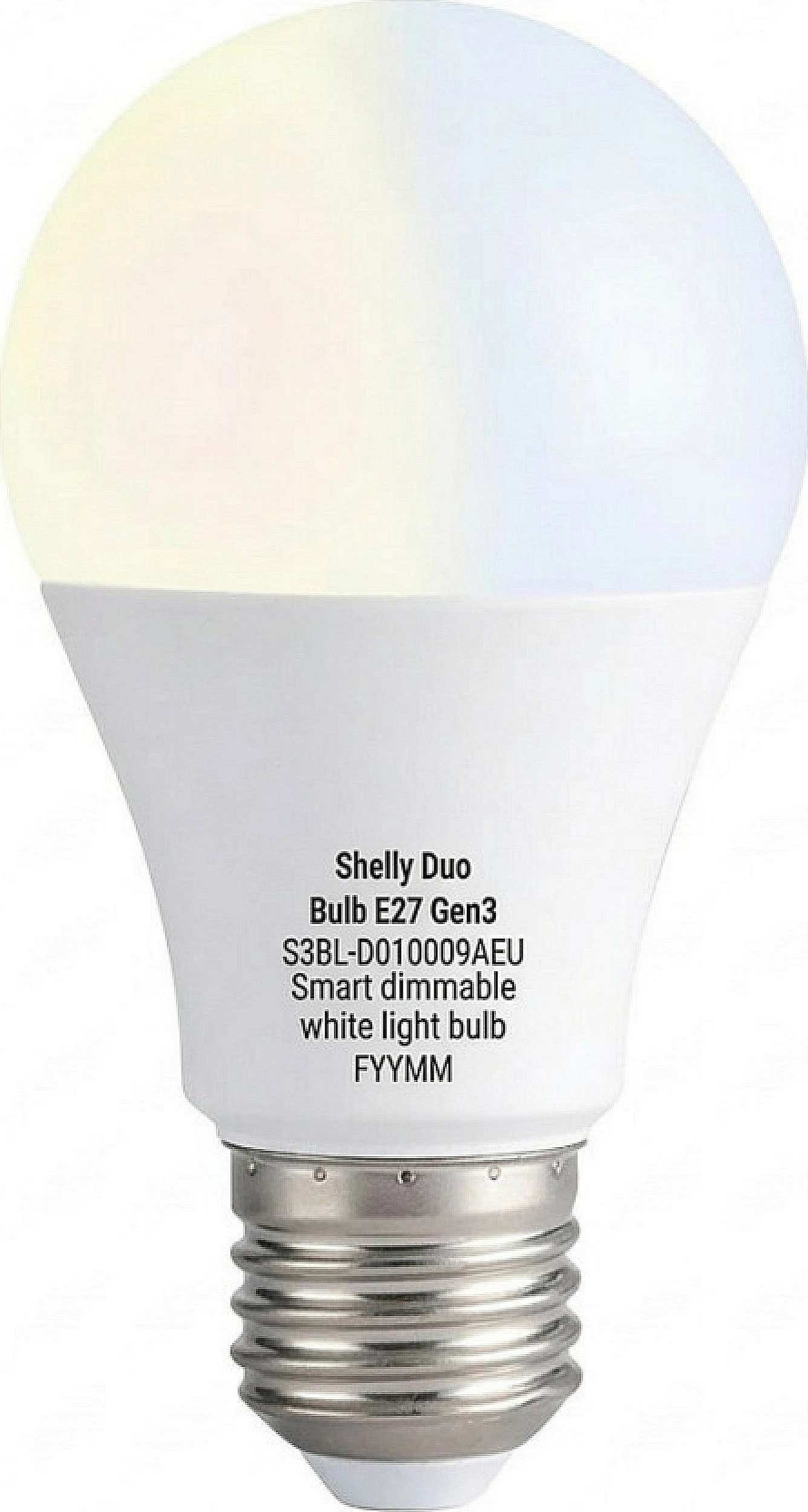 Llambë LED smart Shelly Duo Bulb E27 Gen3, dimmable, Wi‑Fi/BT, matje, e bardhë