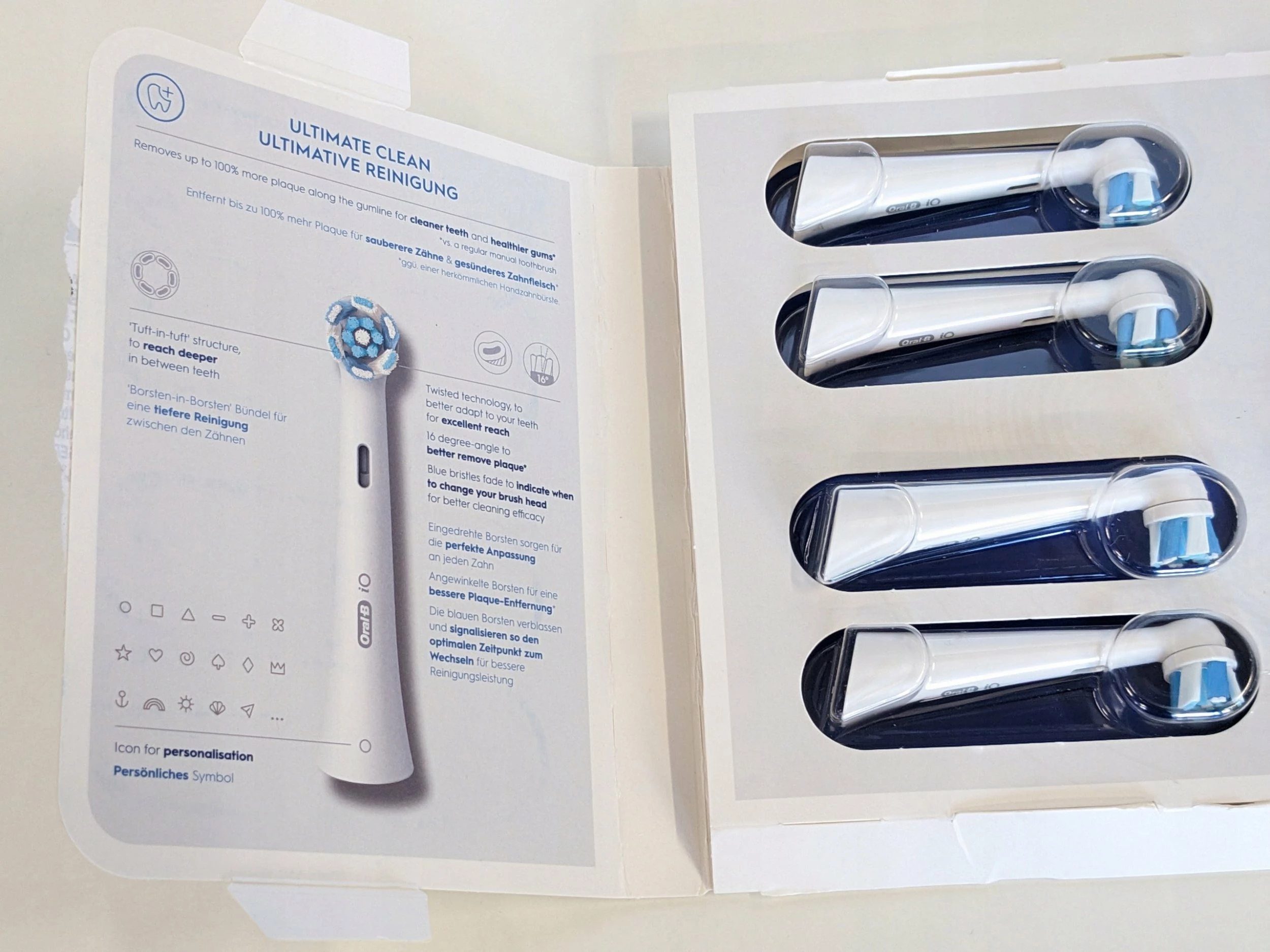 Koka zëvendësuese për furçë elektrike Oral-B iO Ultimate Clean 8 copë, e bardhë
