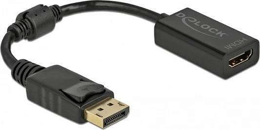 Adapter DeLOCK DisplayPort 1.1 (mashkull) në HDMI (femër), pasiv, 0.15 m, i zi