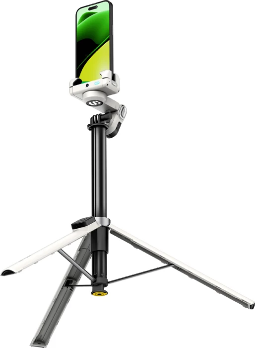 Gimbal për celular AOCHUAN Smart M3 Pro 4-në-1, ndriçim RGB, 360° rrotullim, bateri 1000 mAh, i bardhë, set me telekomandë