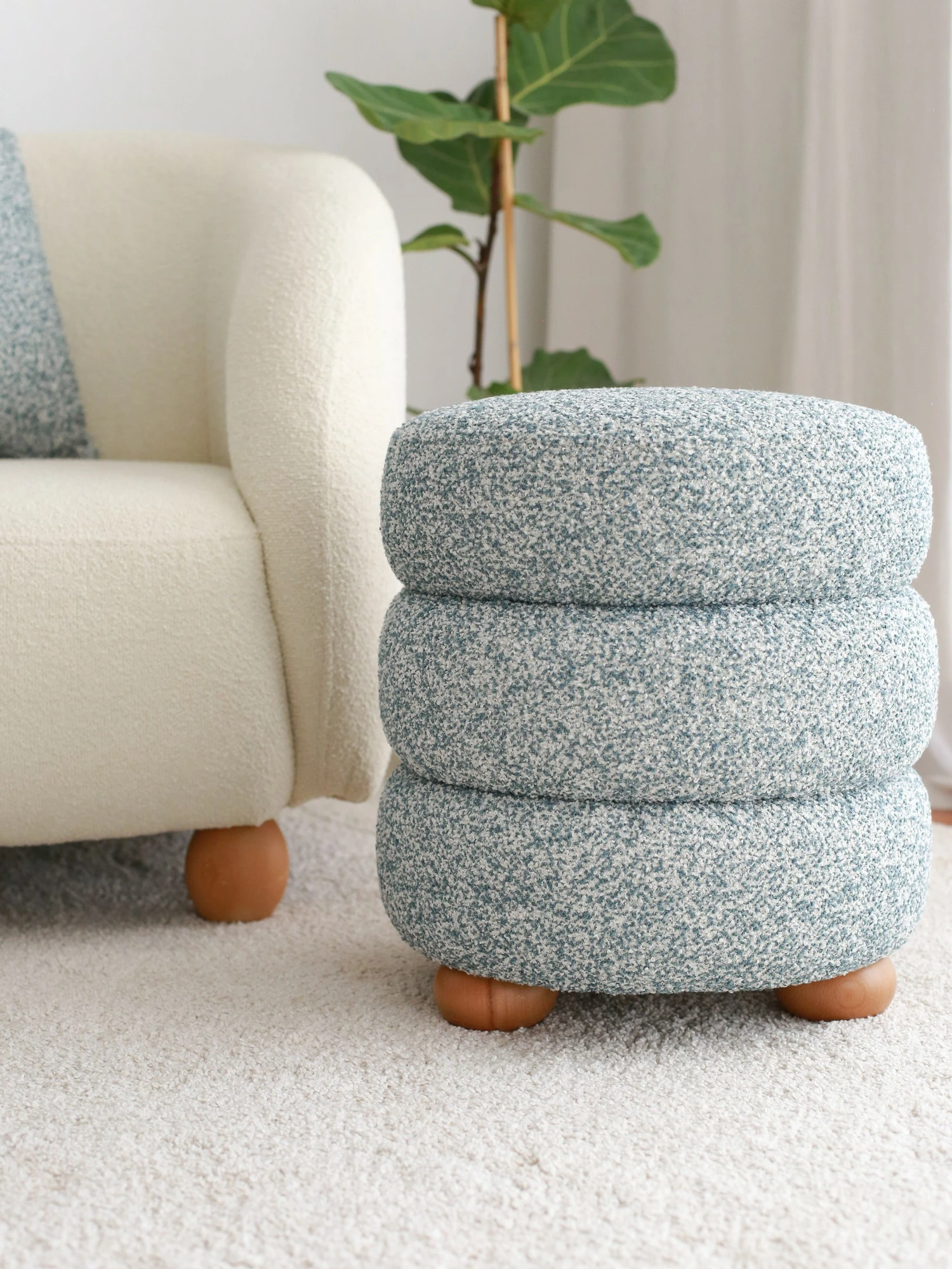 Puf Atelier del Sofa, Boumy Wood, blu