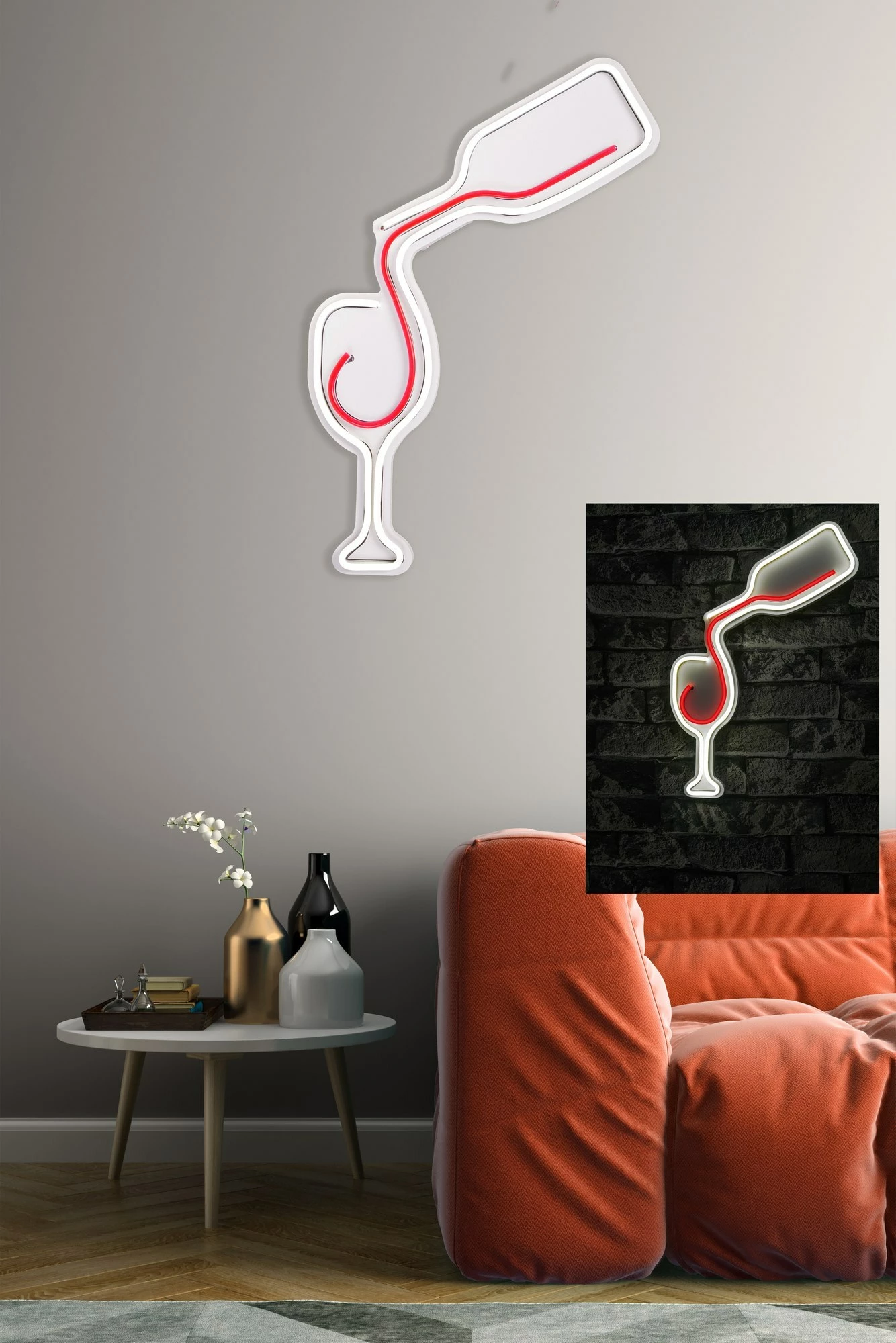 Dritë dekorative plastike LED, formë shishe vere, e bardhë dhe e kuqe
