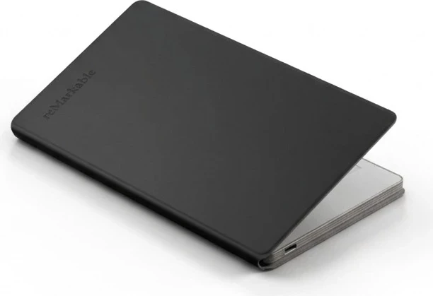 Mbështjellës folio reMarkable Book Folio Premium Leather për Paper Pro Move 7.3", me mbajtës stilolapsi dhe sleep/wake magnetik, RM11A-1004NW, i zi