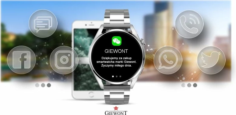 Smartwatch Giewont për meshkuj, argjendi
