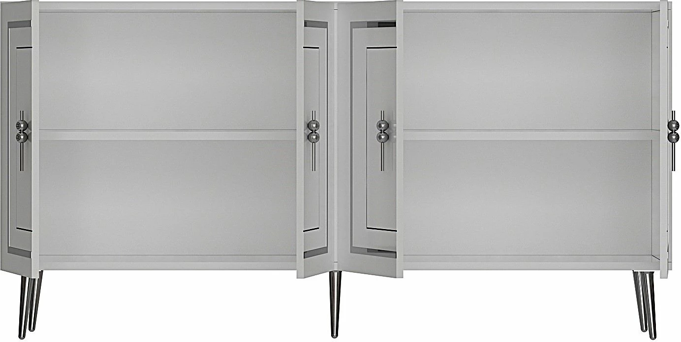 Konsol Skye Decor, Piero KB150, e bardhë, argjend