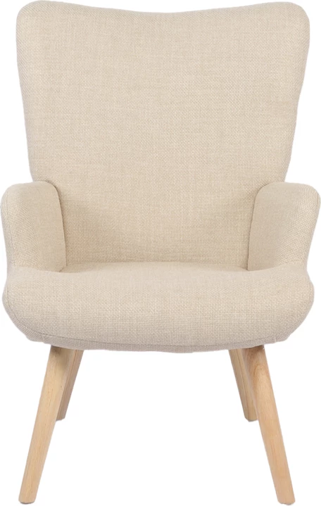 Fotel Gerlina, material krem, këmbë ngjyrë natyrale, 71x64x94cm