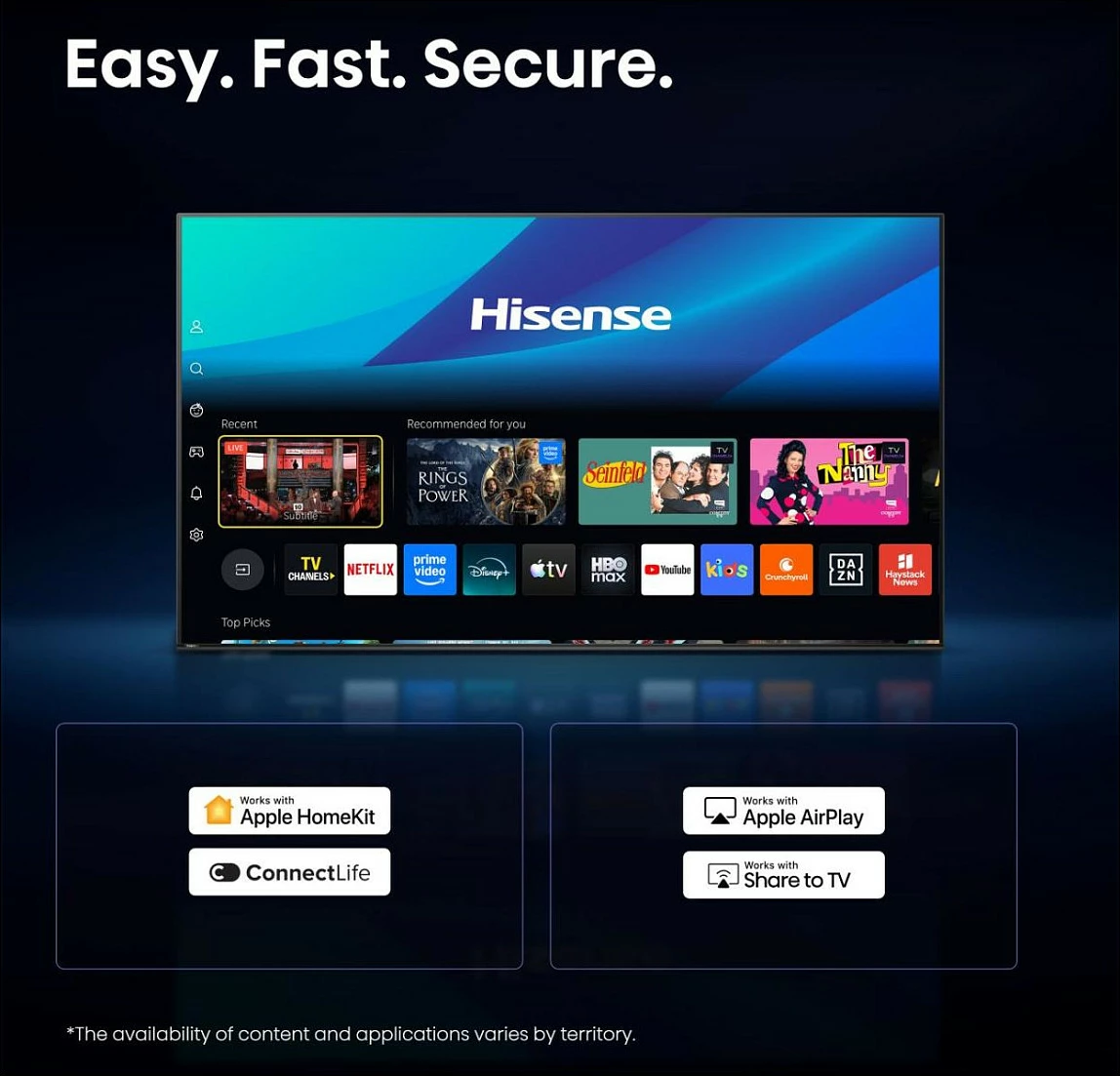 Smart TV Hisense 32A49S, 32", HD LED (DLED), WiFi, HDR, i zi