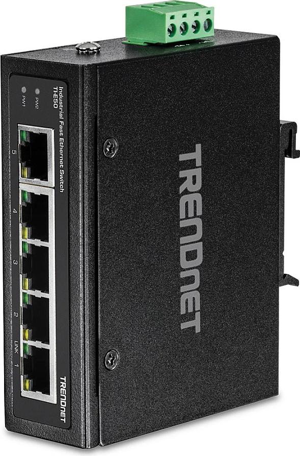 Switch industrial TRENDnet TI-E50, 5 porta Fast Ethernet 10/100, DIN-rail, i zi