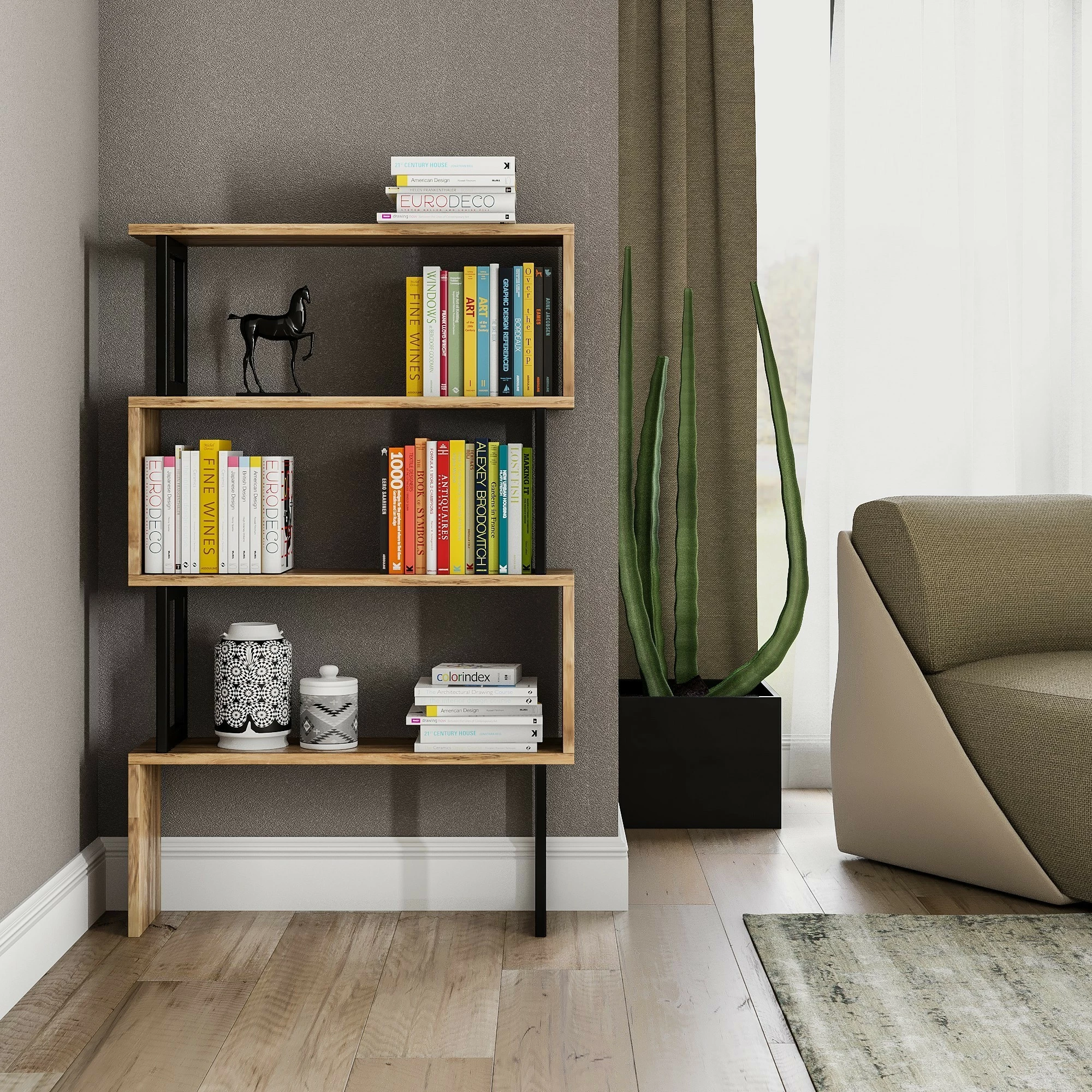 Raft librash Hanah Home, Ceylan, ngjyrë arre