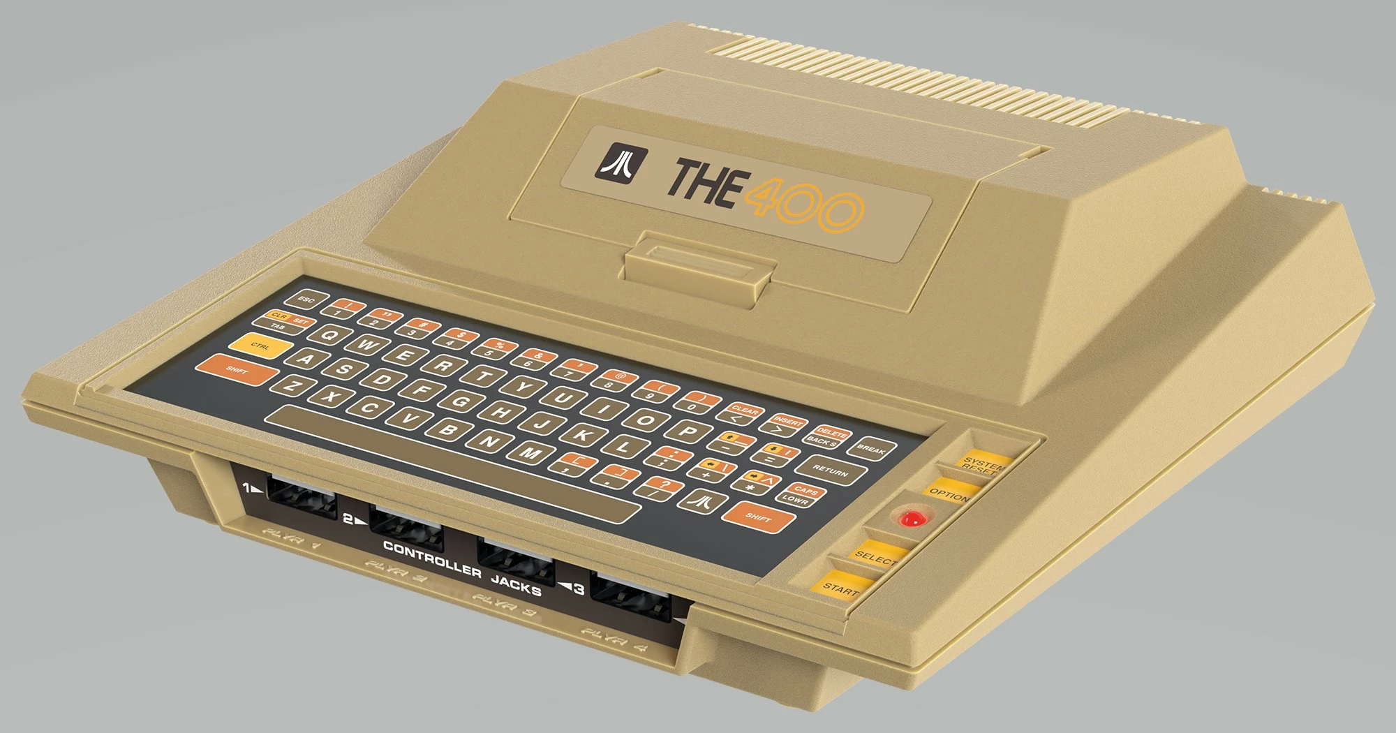 Konzolë retro Atari THE400 Mini, 25 lojëra, HDMI, 5x USB, set me joystick, bezhë