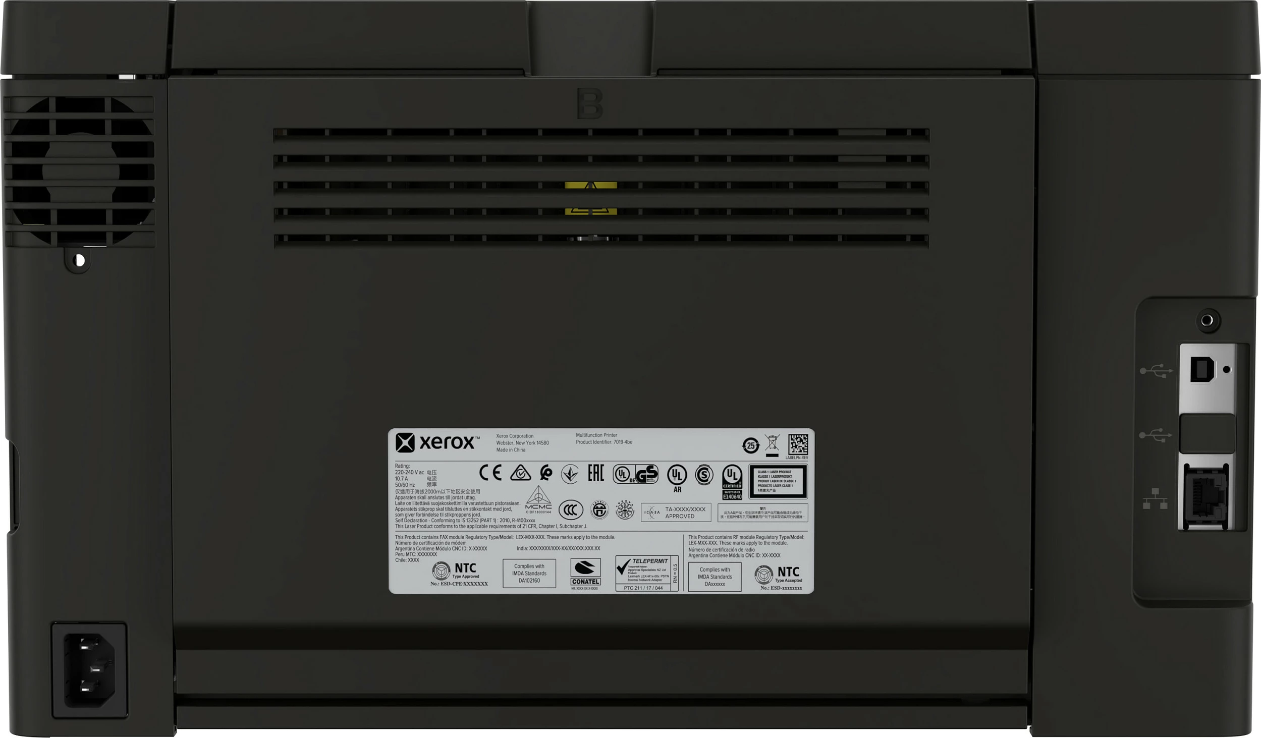 Printer lazer me ngjyra Xerox C240, A4, 25 faqe/min, bardhë/zi