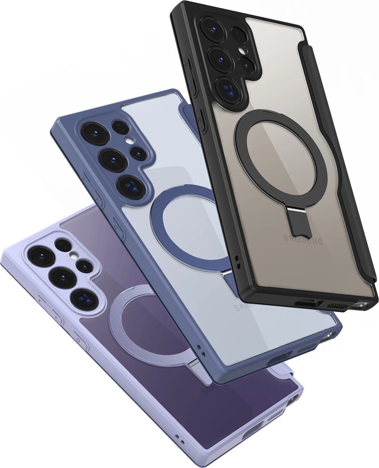 Mbështjellës Dux Ducis Skin X Pro me kapak dhe unazë magnetike për Samsung S24 Ultra, i zi