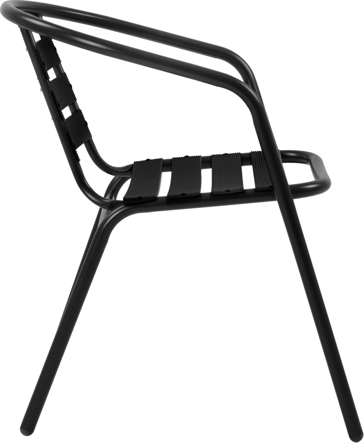 Karrige Laura metalike e zezë me feta alumini FH5037.03 54x59x73cm