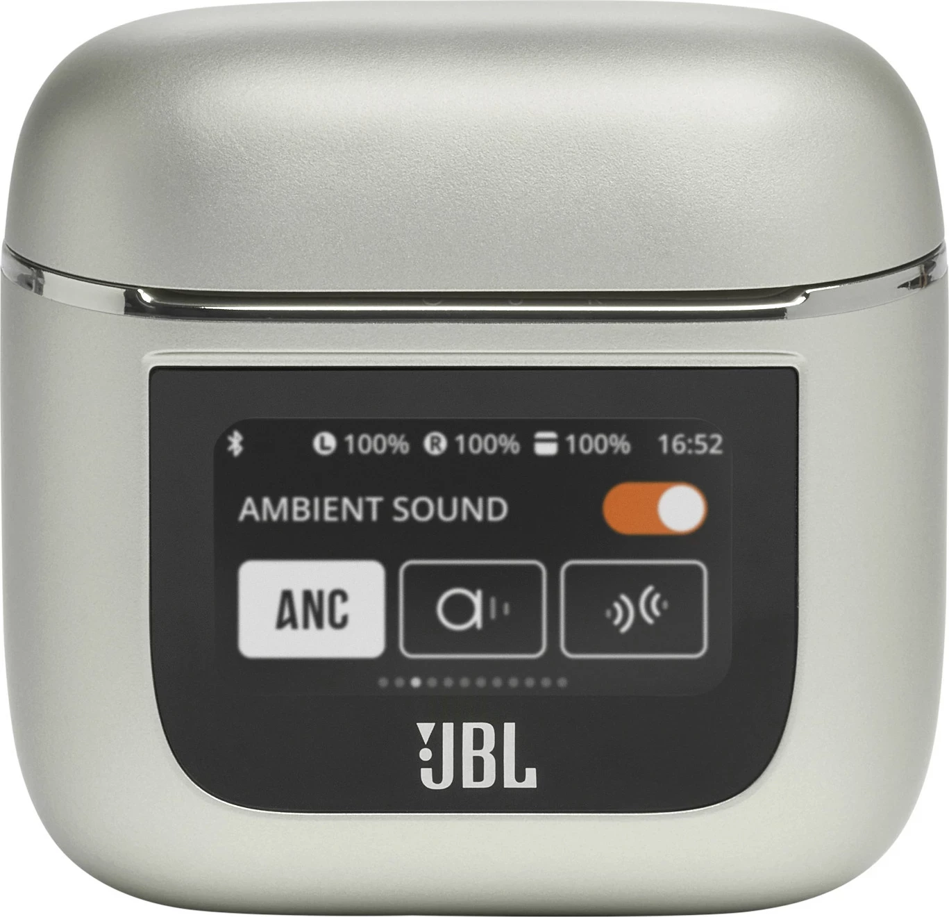 Kufje JBL Tour Pro 2 TWS, ANC adaptive, audio hapësinor, kasë karikimi Smart me ekran 1.45", Champagne