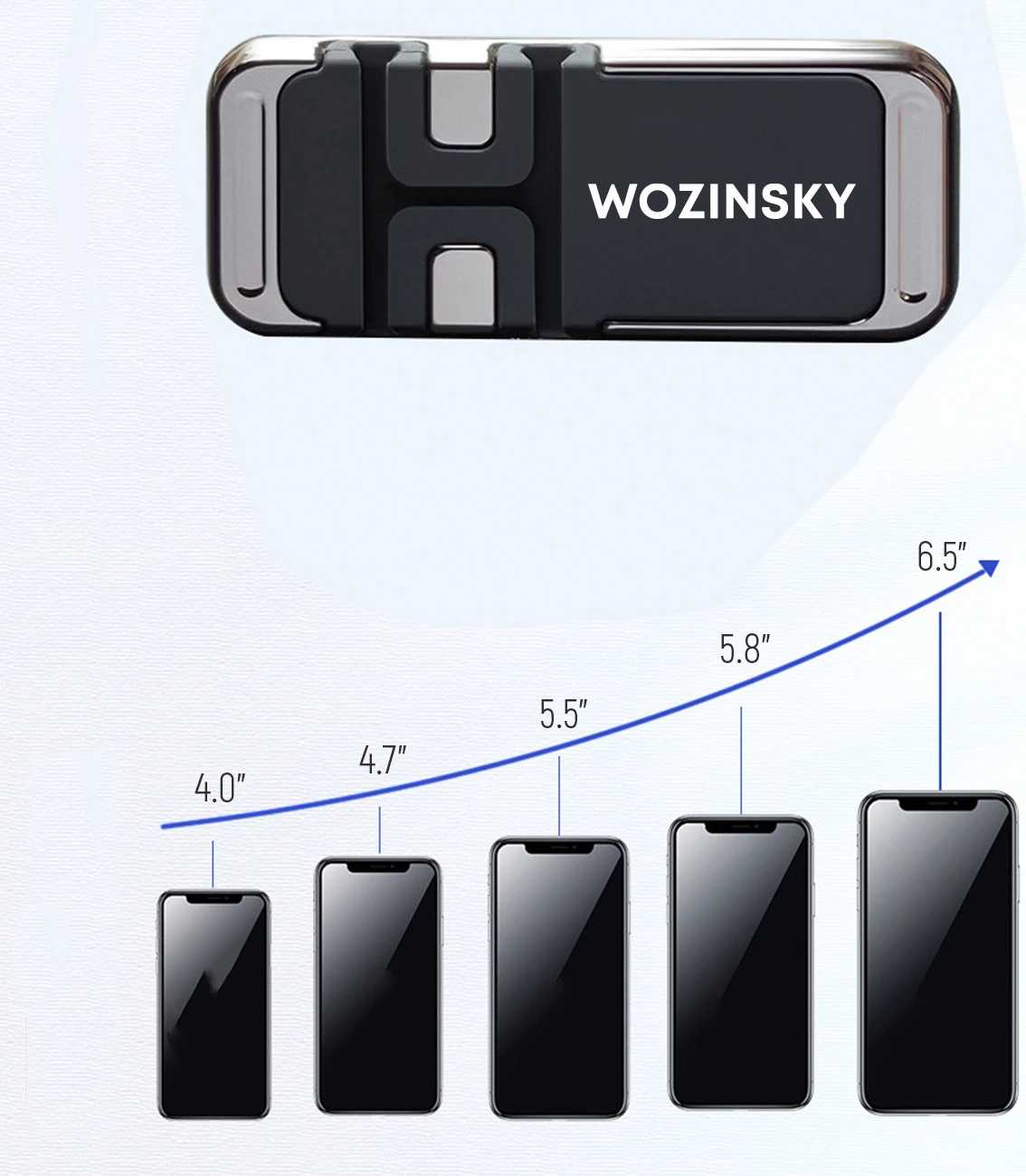 Mbajtës magnetik për telefon Wozinsky WMCDO-B1 me organizues kabllosh, i zi