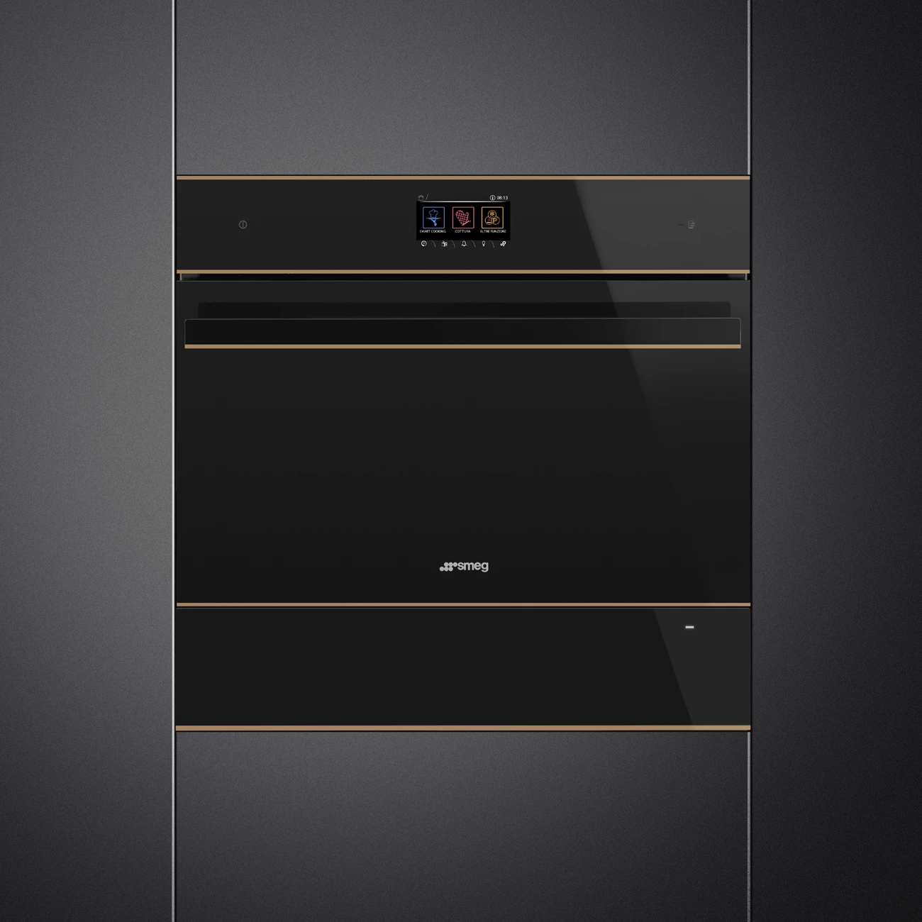 Sirtari ngrohës SMEG CPRT615NR Dolce Stil Novo, i zi/bakër