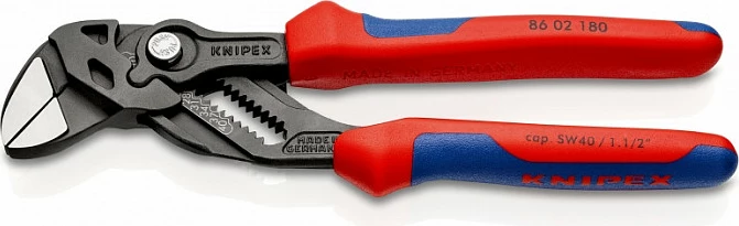 Çelës pincë Knipex 86 02 180, 180 mm, doreza kuqe/kaltër