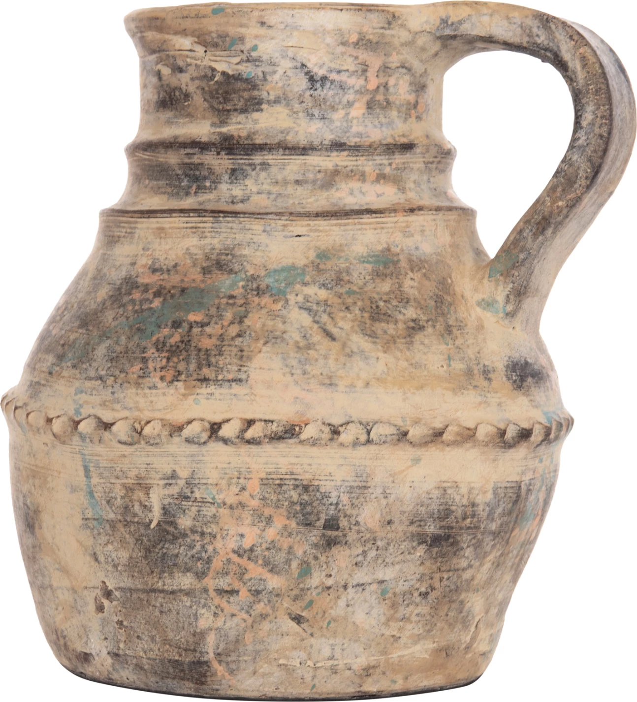 Vazo dekorative tavoline VERMO, terrakotë, ngjyrë krem-bezhë, Φ20x20.5cm