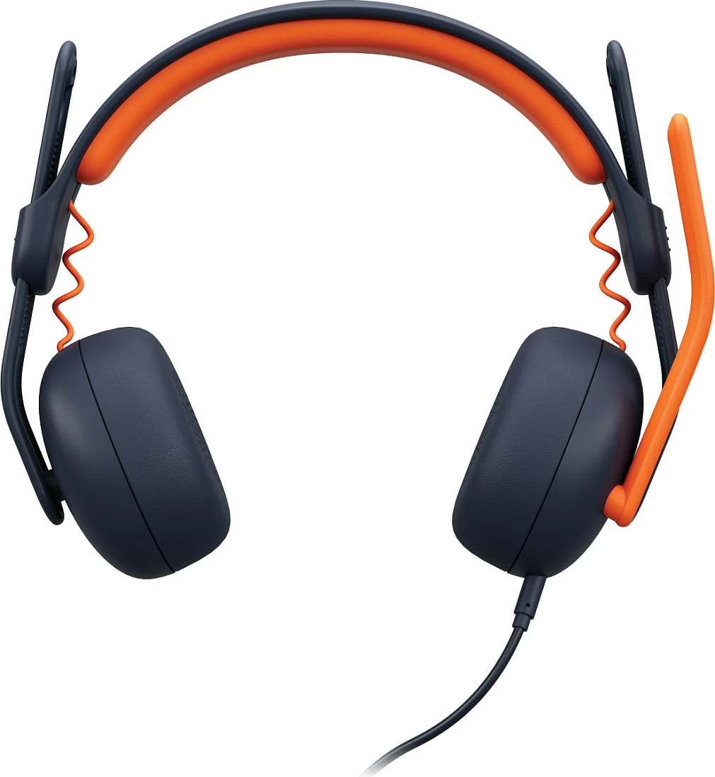 Kufje Logitech Zone Learn, 3.5mm AUX, me kabllo, për edukim, blu, portokalli