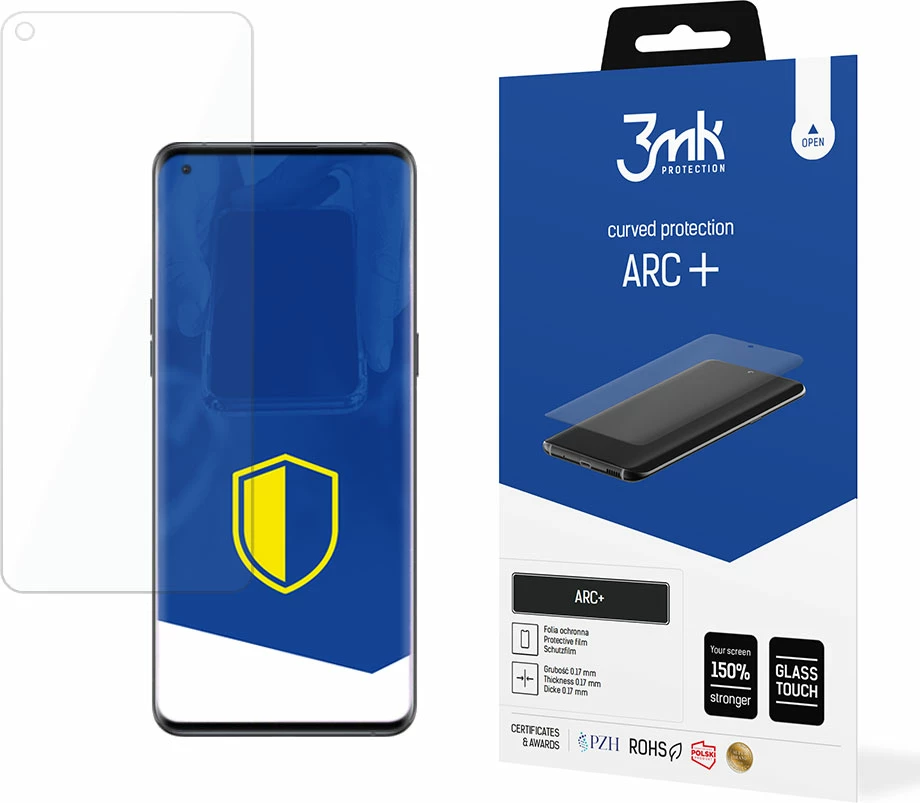 Folie mbrojtëse 3mk ARC+ për Oppo Find X5 Pro, për ekran të lakuar, 0.17 mm, instalim me xhel, në kuti