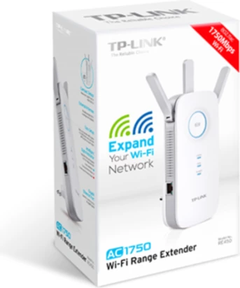 Zgjerues WiFi TP-LINK RE450 AC1750 Dual-Band, 1x Gigabit Ethernet, 3 antena, i bardhë