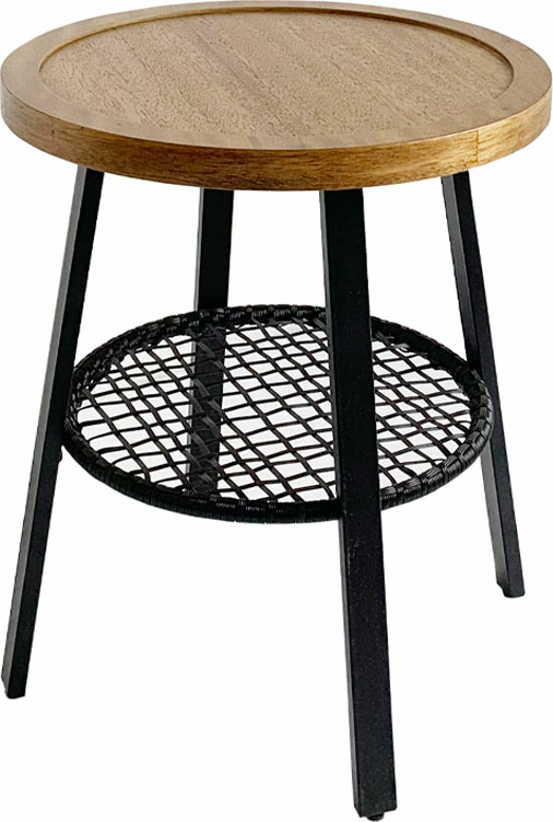 Tavolinë anësore Filet, ngjyrë natyrale/zezë, 45x45x52cm