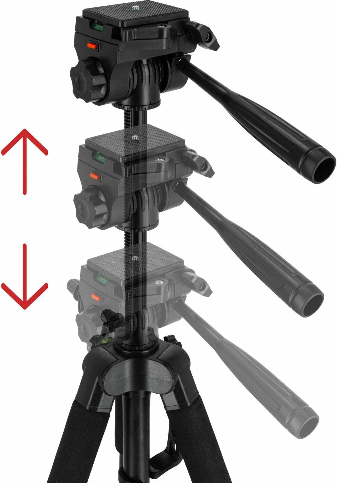 Tripod teleskopik për laser PROLINE 15159, 58-203 cm, 1/4\" + 5/8\" (me adapter), me mbajtëse telefoni