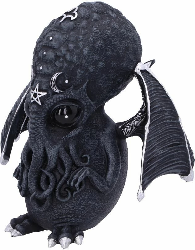 Figurinë Nemesis Now Culthulhu prej rrëshire, e pikturuar me dorë, e zezë/argjendtë