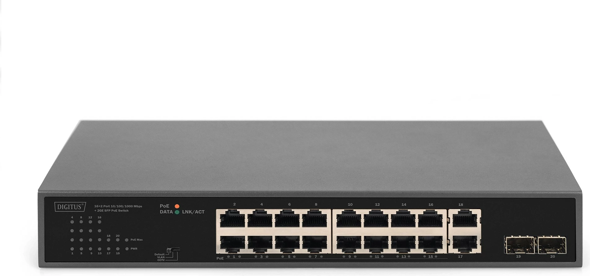 Switch Digitus 16+2Port 2Gigabit SFP PoE, i zi