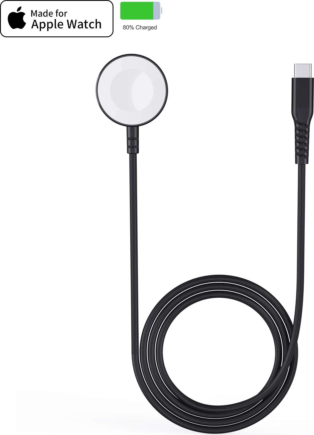 Karikues wireless Choetech T319 për Apple Watch, 5W, USB-C, i zi