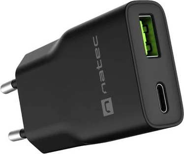 Karikues Natec Ribera GaN Slim 20W USB-A USB-C zi