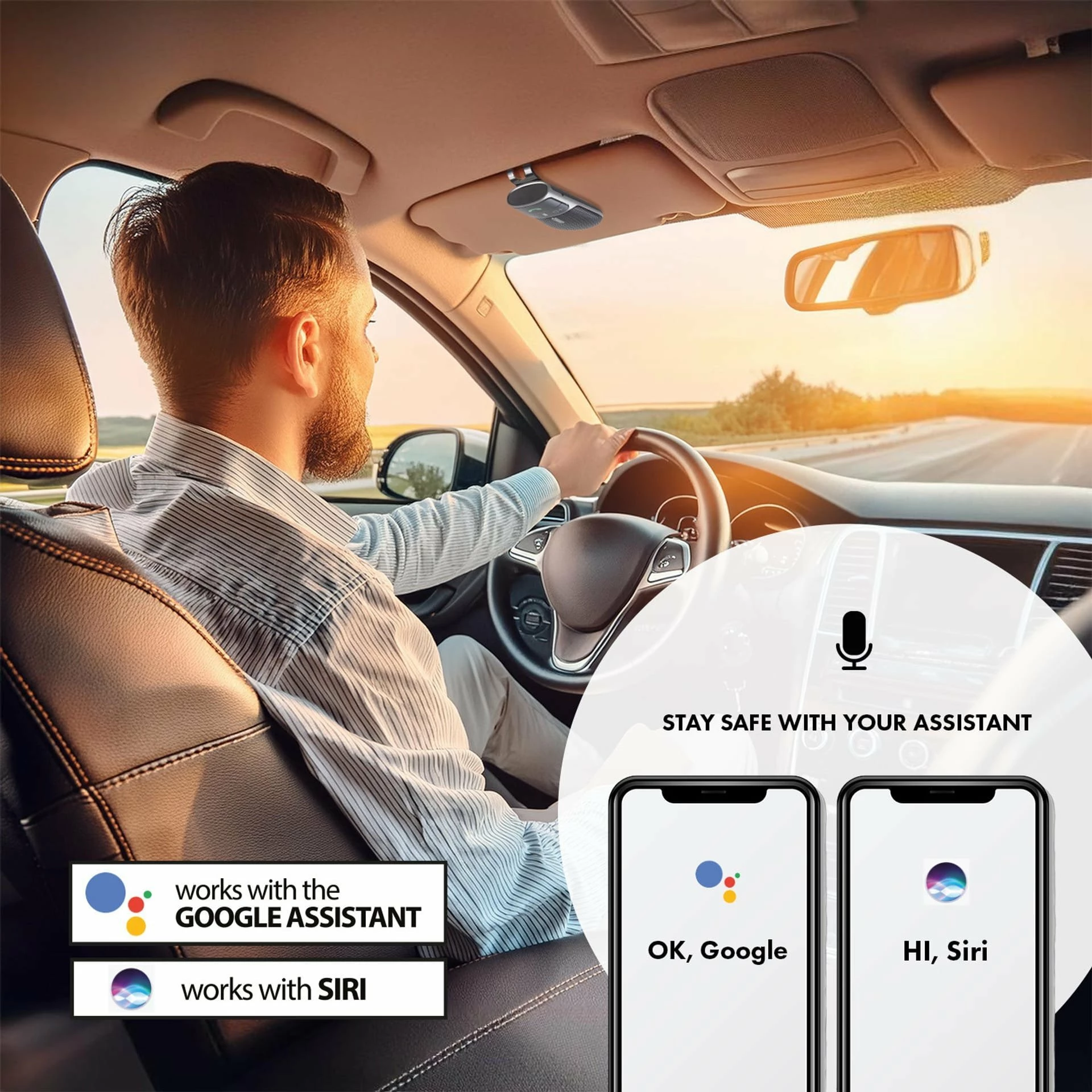 Kit hands-free Bluetooth Audiocore AC480, Bluetooth 5.0, A2DP, altoparlant 2W, Google/Siri, i zi/gri