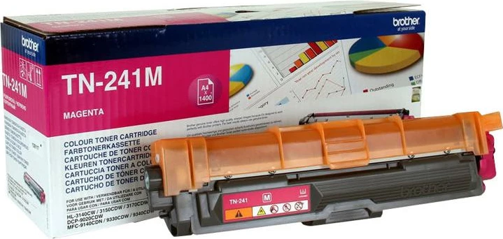 Toner Brother TN-241M, për Brother HL, rendiment 1,100–1,700 faqe, magenta