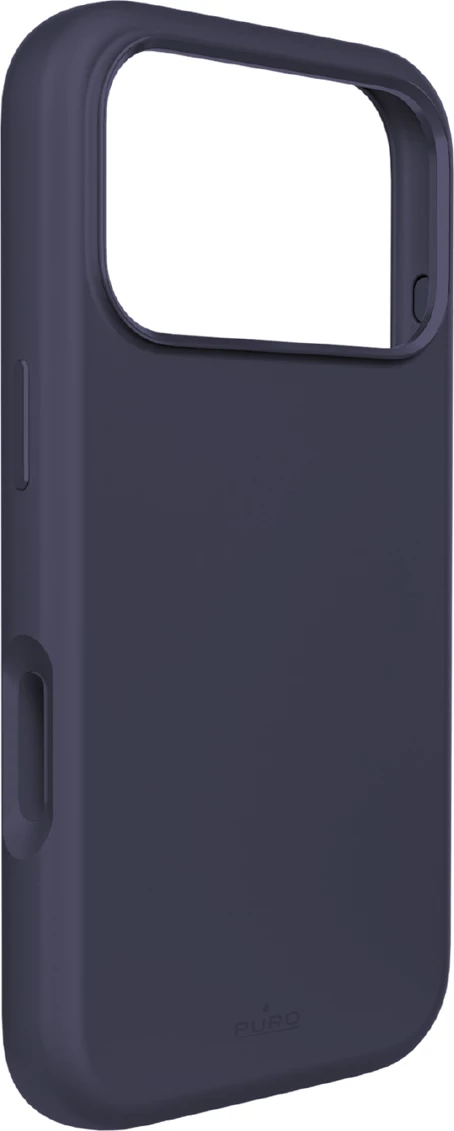 Mbështjellës silikon likuid Puro Icon Mag Pro për iPhone 17 Pro, MagSafe, mbrojtje kamere, butona alumini, blu e errët