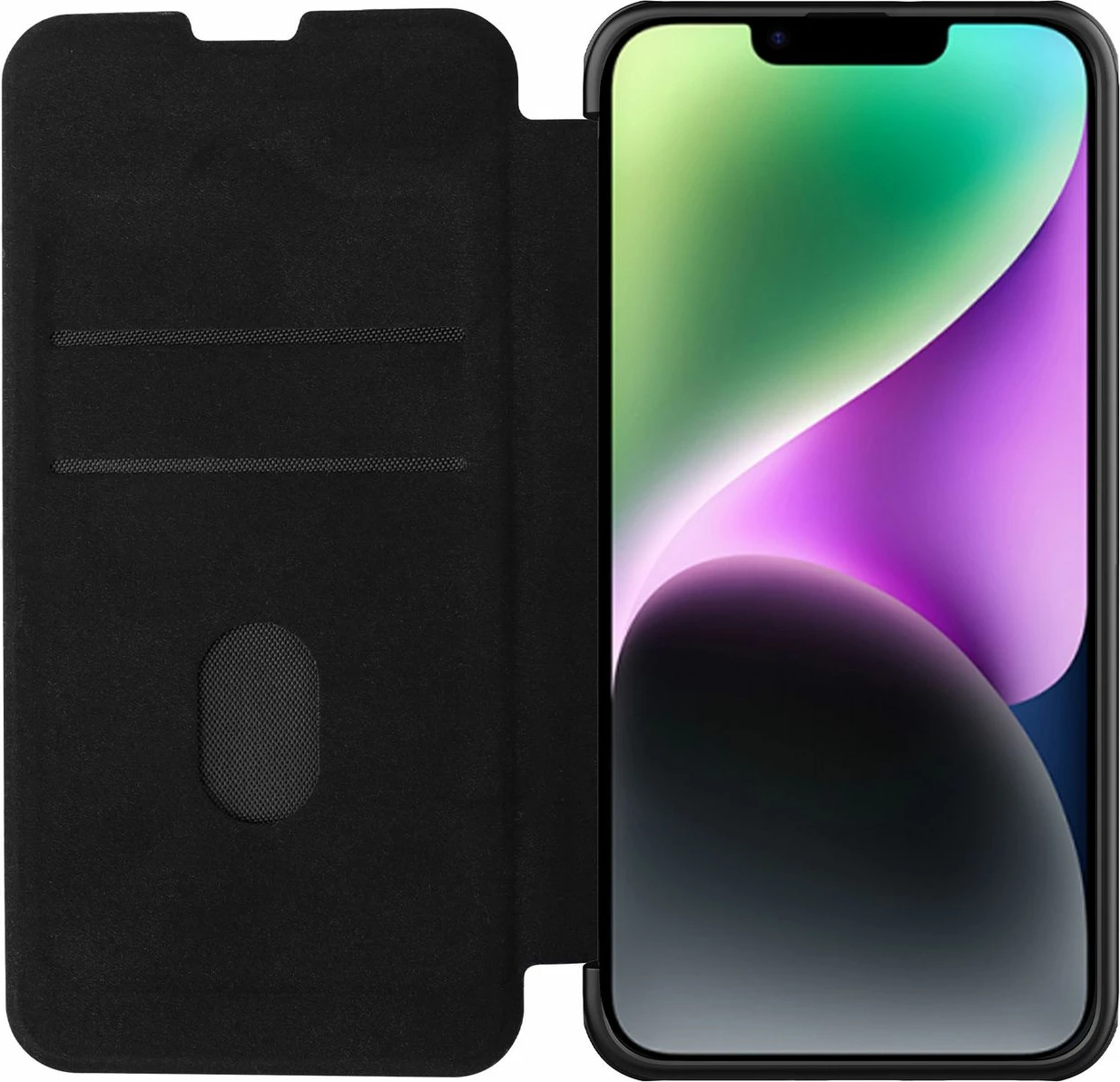 Mbështjellës Nillkin Qin Leather Pro Case për iPhone 14 Plus, me kapak dhe mbrojtje kamere, i zi