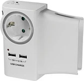 Karikues USB-A LogiLink, 10.5W, 2x USB-A, prizë Schuko CEE 7/3, Bardhë