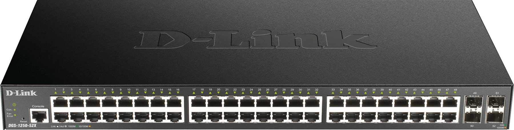 Switch D-Link DGS-1250-52X/E, 48 porte Gigabit, 4x SFP+, rackmount, i zi