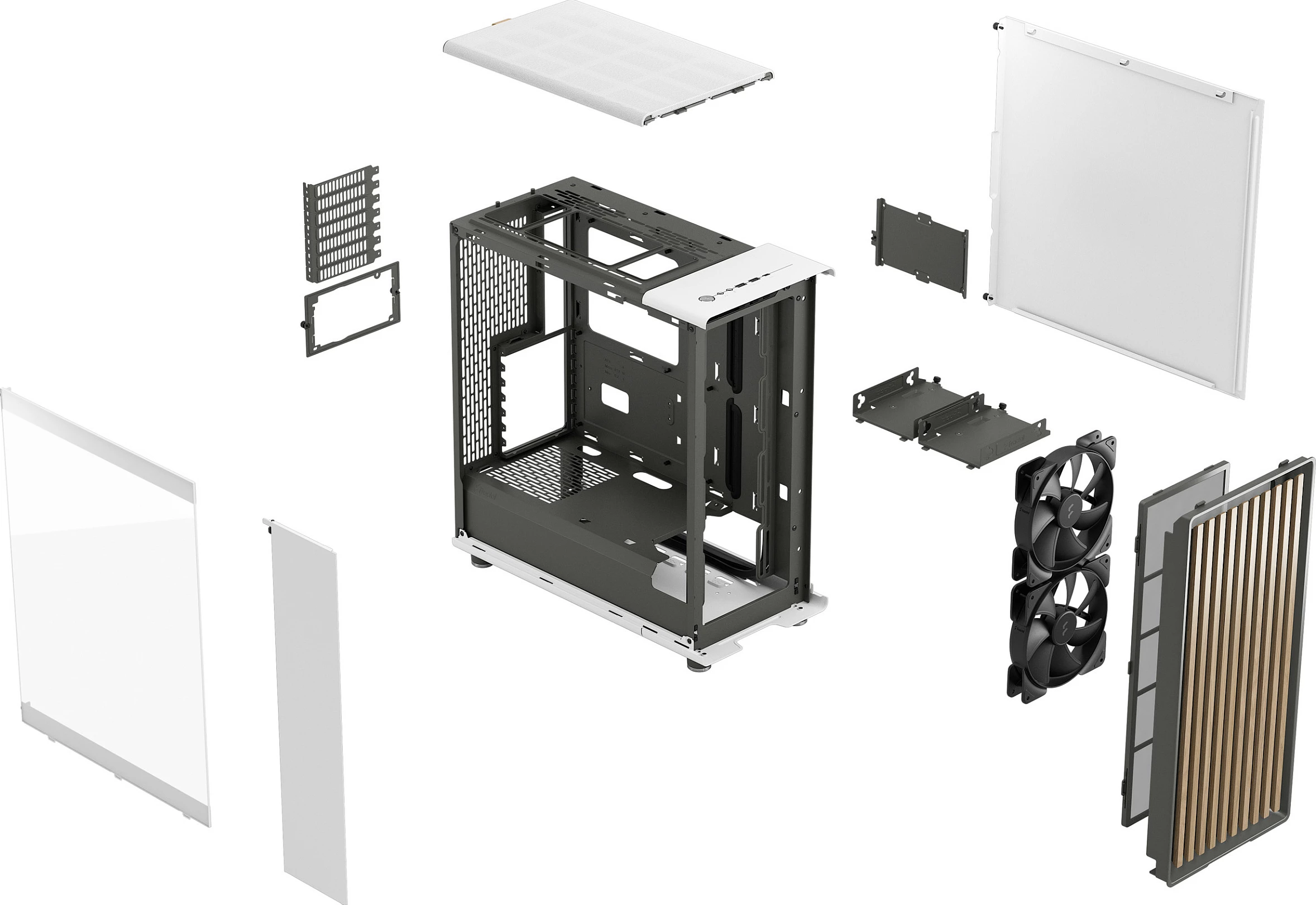 Kasë Fractal Design North Chalk White, Midi Tower, xham i kalitur